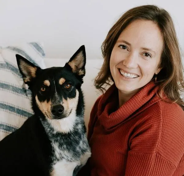 Taylor, Licensed Mold Assessment Consultant and Indoor Environmental Professional (IEP), with K9 Jessie